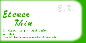 elemer khin business card